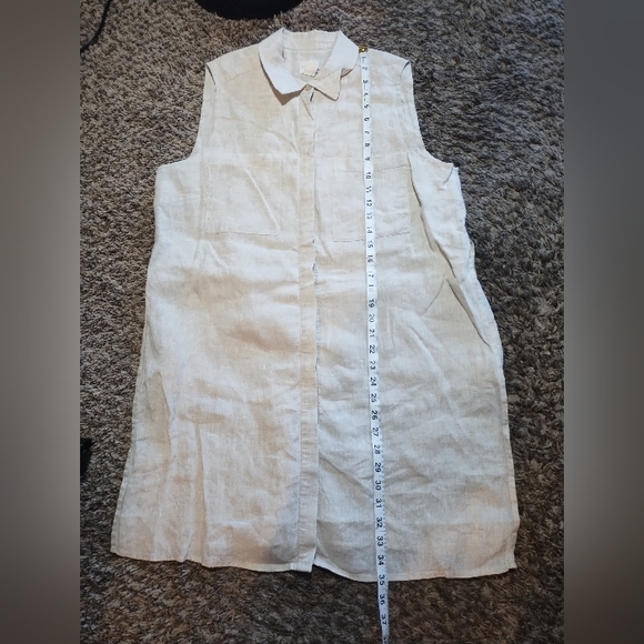 Chicos Linen Tunic Top Lagenlook Minimalist Boho Long Tunic - Picture 13 of 16